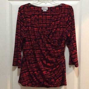 Chaus Top Black & Red
